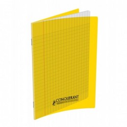 OXFORD Cahier Conquérant Classique 48 pages Grands Carreaux 17x22 90g Couverture polypro jaune