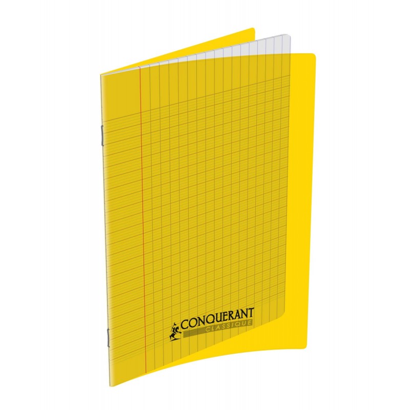 OXFORD Cahier Conquérant Classique 48 pages Grands Carreaux 17x22 90g Couverture polypro jaune