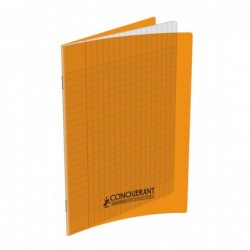 OXFORD Cahier Conquérant Classique 48 pages Grands Carreaux 17x22 90g Couverture polypro orange
