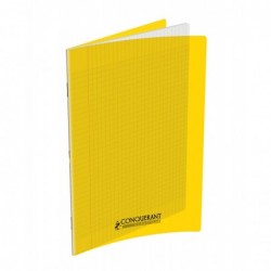 OXFORD Cahier Conquérant Classique 48 pages Grands Carreaux 24x32 90g Couverture polypro jaune