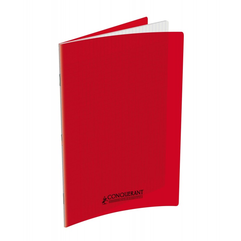 OXFORD Cahier Conquérant Classique 48 pages Grands Carreaux 24x32 90g Couverture polypro rouge