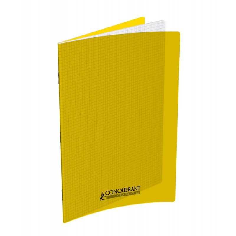 OXFORD Cahier Conquérant Classique 96 pages Petits Carreaux 24x32 90g Couverture polypro jaune