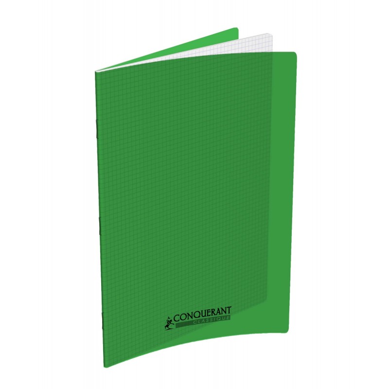 OXFORD Cahier Conquérant Classique 96 pages Petits Carreaux 24x32 90g Couverture polypro vert