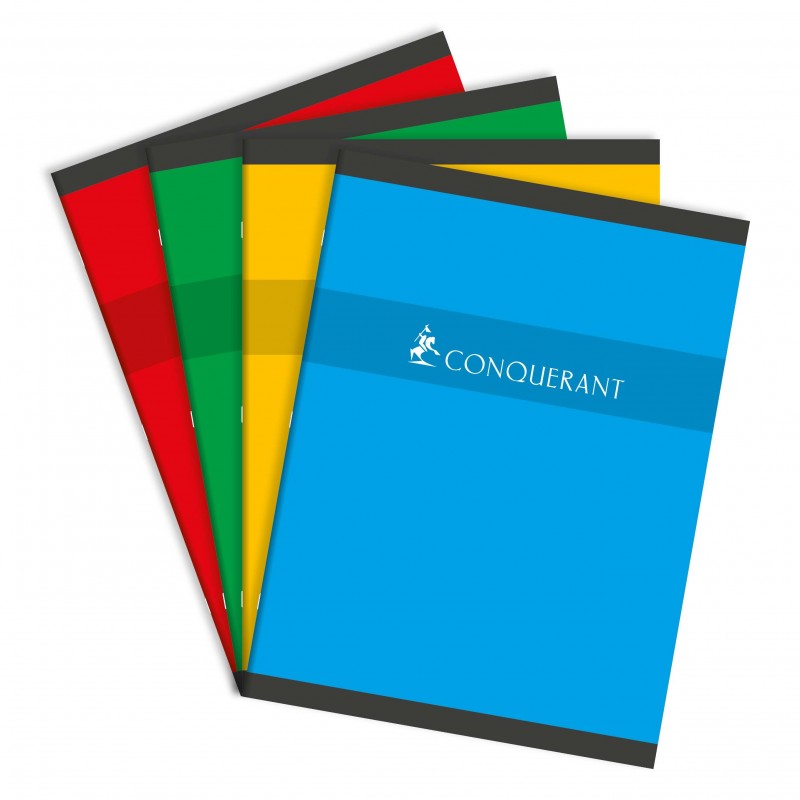 CONQUERANT 7 Cahier piqûre 24x32 cm 96 pages Grands Carreaux  Papier 70g