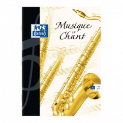 OXFORD Cahier musique ESSENTIAL piqûre 24 pages Grands Carreaux+24 pages portées 21x29
