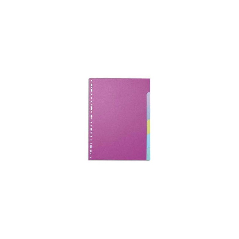 Jeu dintercalaires 6 positions en carte recyclée 170g. Format A4