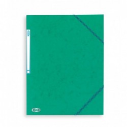 ELBA Chemise A4 carte lustrée TOP File 3 rabats à élastiques VERT