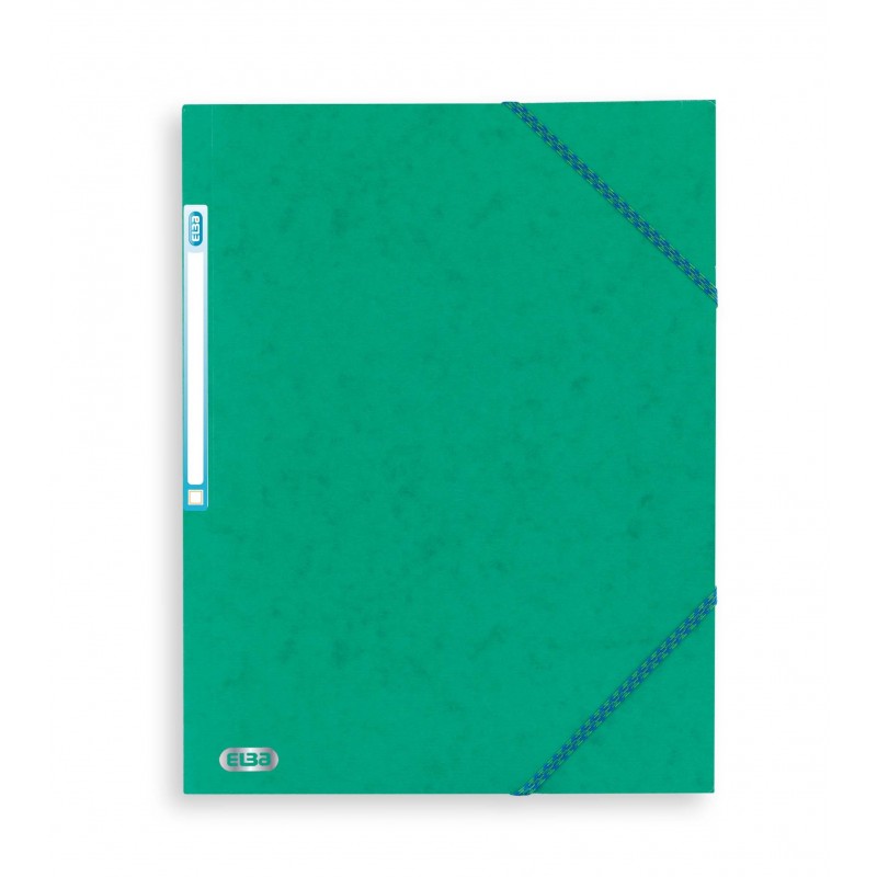ELBA Chemise A4 carte lustrée TOP File 3 rabats à élastiques VERT