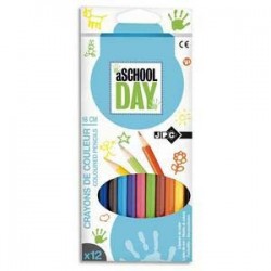 BOITE 12 CRAYON COULEUR 18 cm
