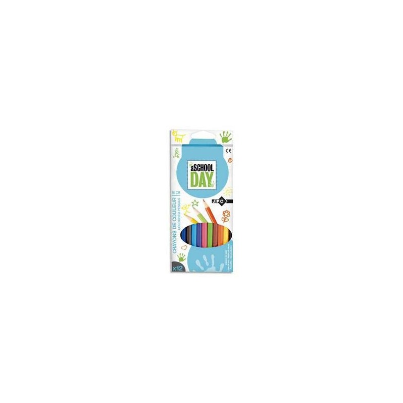BOITE 12 CRAYON COULEUR 18 cm