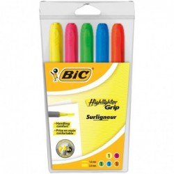 BIC Pochette de 5 surligneurs assortis Brirteliner Grip