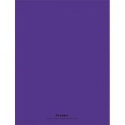 NEUTRE Cahier piqûre 24x32 48 pages grands carreaux 90g. Couverture polypro violet
