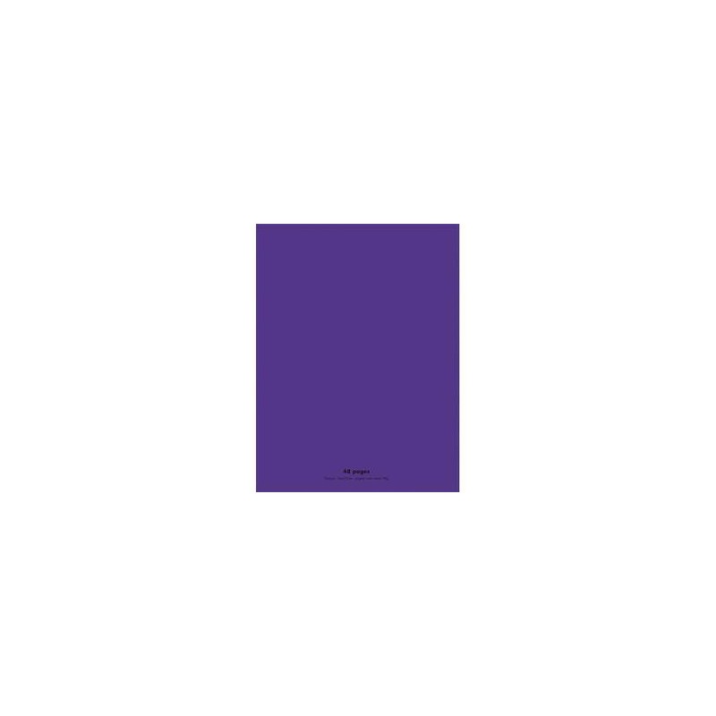 NEUTRE Cahier piqûre 24x32 48 pages grands carreaux 90g. Couverture polypro violet