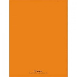 NEUTRE Cahier piqûre 24x32 48 pages grands carreaux 90g. Couverture polypro orange