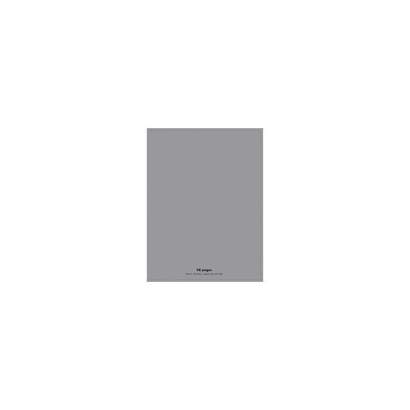NEUTRE Cahier piqûre 24x32 48 pages grands carreaux 90g. Couverture polypro gris
