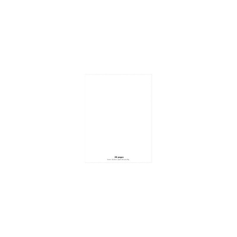 NEUTRE Cahier piqûre 24x32 48 pages grands carreaux 90g. Couverture polypro incolore