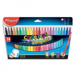 MAPED  Pochette 24 feutres de coloriage COLORPEP S. Pointe moyenne. Coloris assortis