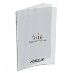 CONQUERANT9 Cahier Travaux Pratique piqûre A4 48 pages seyès+48 pages unies. Couvertures PP incolore