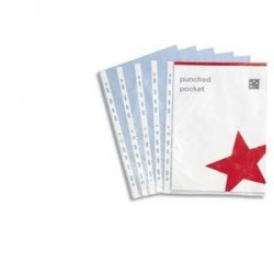 Boîte de 100 pochettes perforées en polypropylène 9/100e lisse
