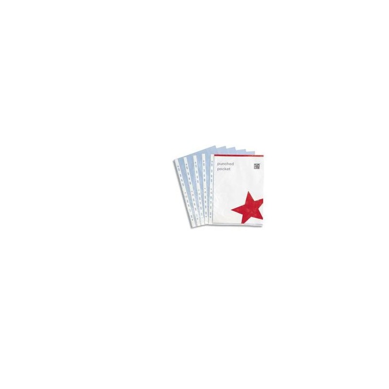 Boîte de 100 pochettes perforées en polypropylène 9/100e lisse